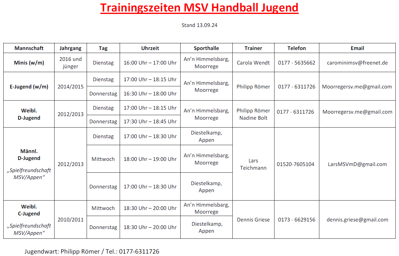 Training MSV Jugend 2024 2.0